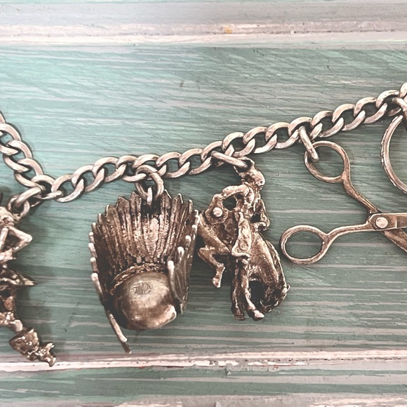 Vintage Charm Bracelet Sterling - Picture 4 of 13